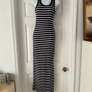 Black and White Striped Maxi Dress
